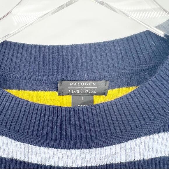 Halogen x Atlantic Pacific Metallic Stripe Cashmere Blend Sweater 1X - Picture 5 of 6